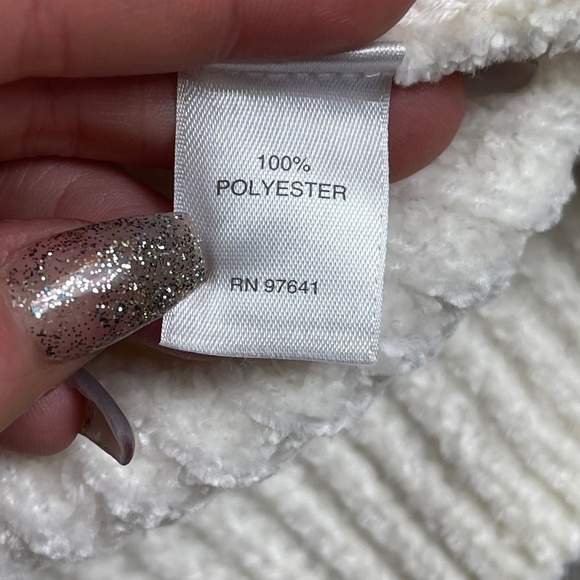 J. JILL Chenelle Cable Knit Sweater Women's size XS Ivory Split Hem Tunic - Picture 5 of 7